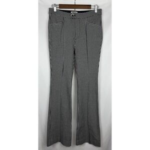 Anthropologie The Essential Trouser Houndstooth Bootcut Pants Sz 4 Black White